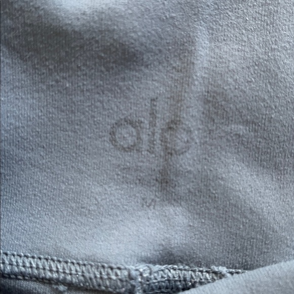 Alo Moto Leggings Womens M Gray High Rise Biker Panel Moto‎ Yoga Athletic Pants - Picture 3 of 5